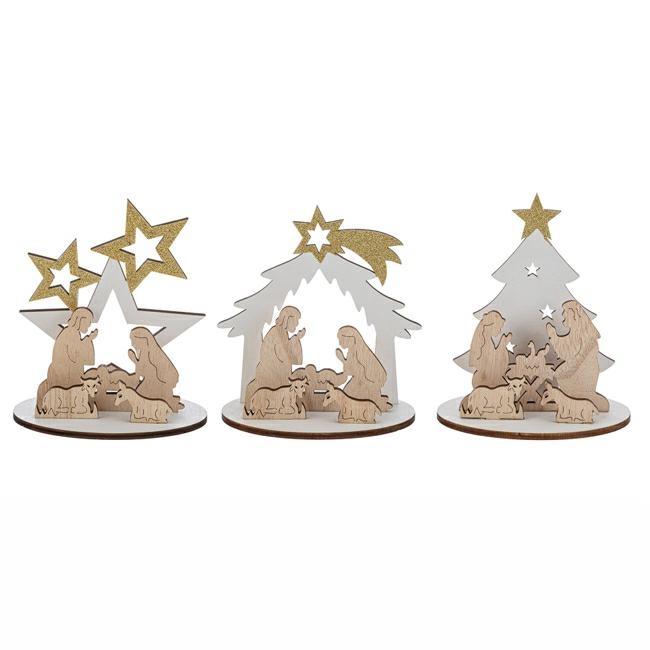 PRESEPE LEGNO 3 ASS. 9X6,5X10